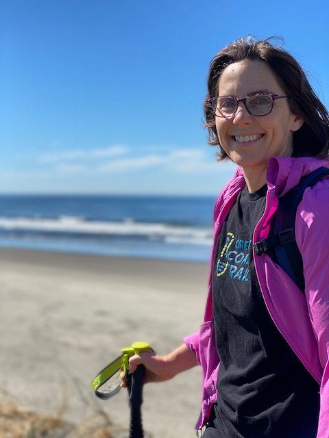 Niki Price at the start of her Oregon Coast Trail hike.