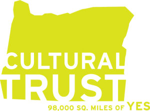 A yellow and white logo for cultural trust