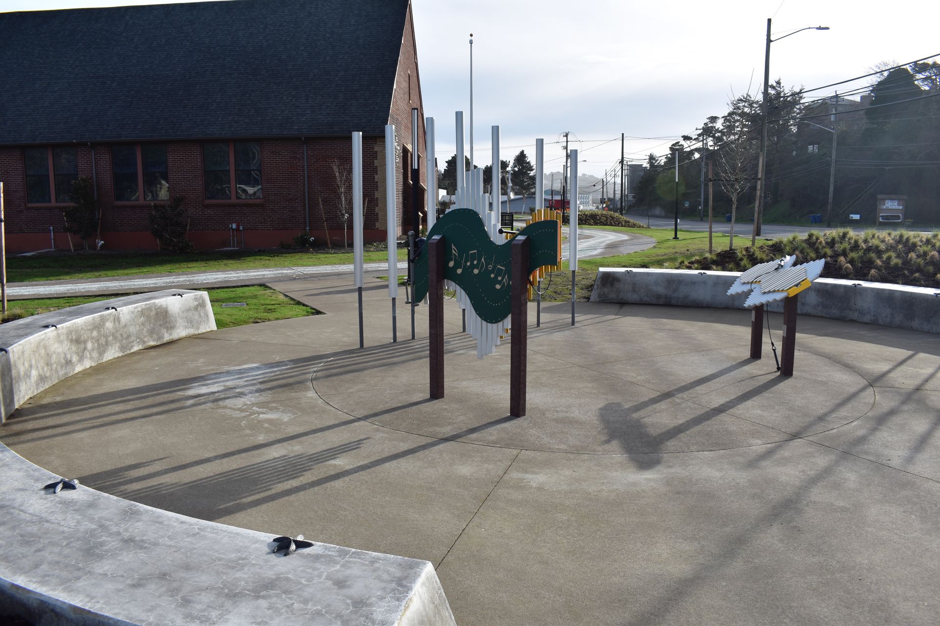 A playground with a sign that says ' a ' on it