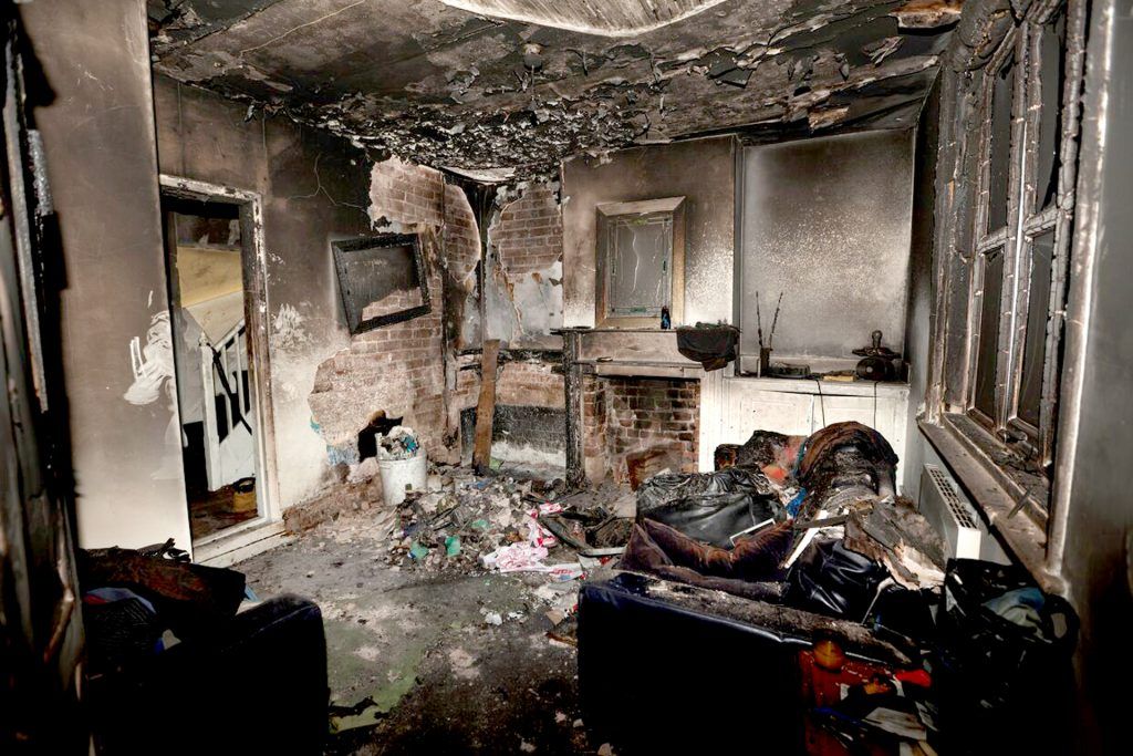 fire damaged home