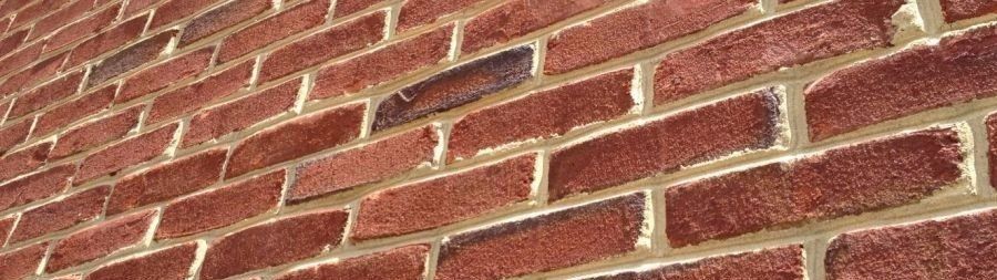Closeup of a red brick wall