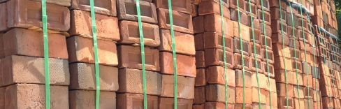 Stacks of bricks for construction