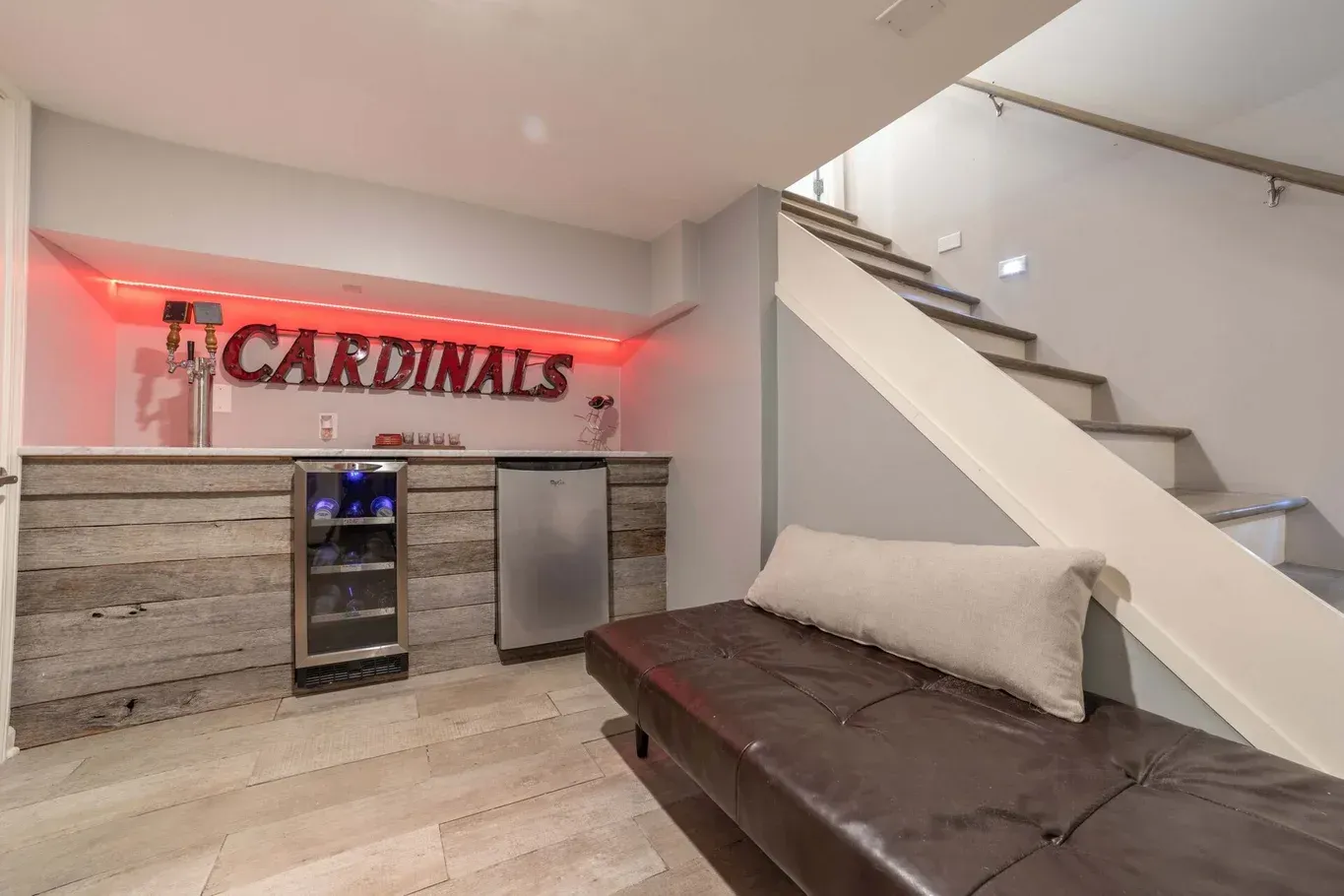 Basement bar with a 