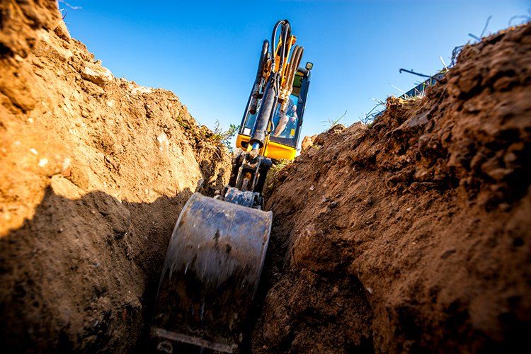 Excavator Digging — Marion, IN — Chuck’s Sewer & Drain Cleaning