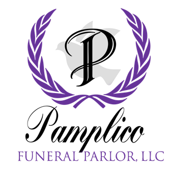 Logo for Pamplico Funeral Parlor, LLC, featuring a monogram in a wreath, with the business name below.
