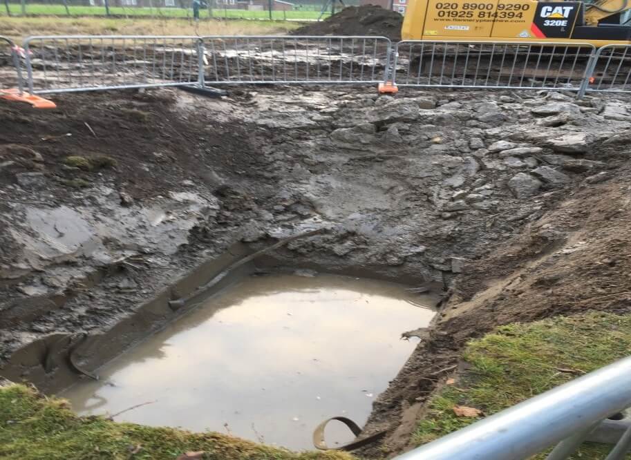 Ditch at the beggining of a project