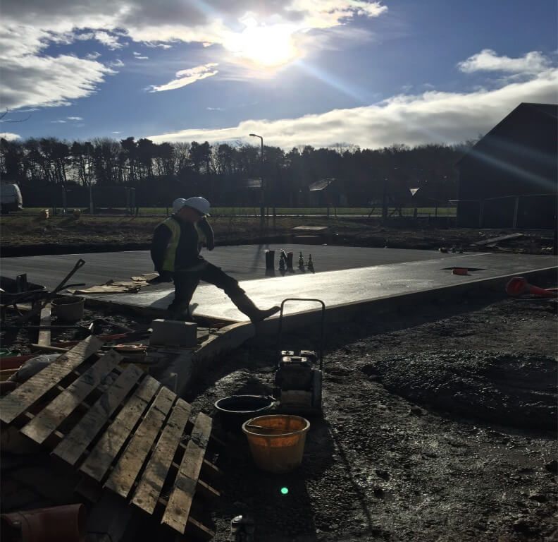 Pouring concrete