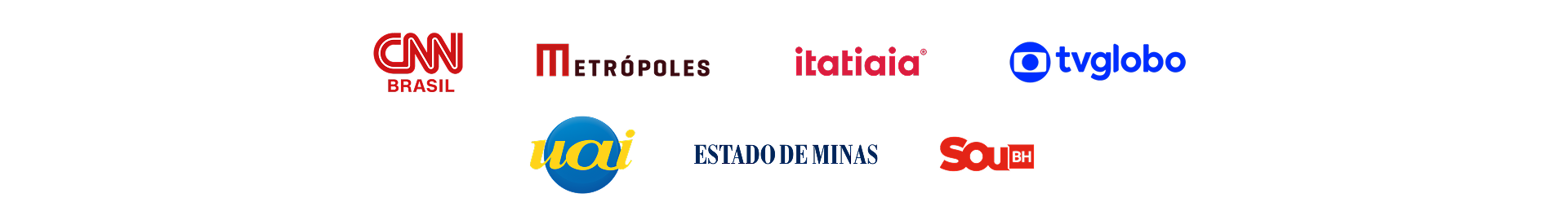 Um monte de logotipos em um fundo branco, incluindo o Google