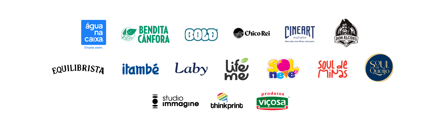 Um monte de logotipos em um fundo branco, incluindo o Google