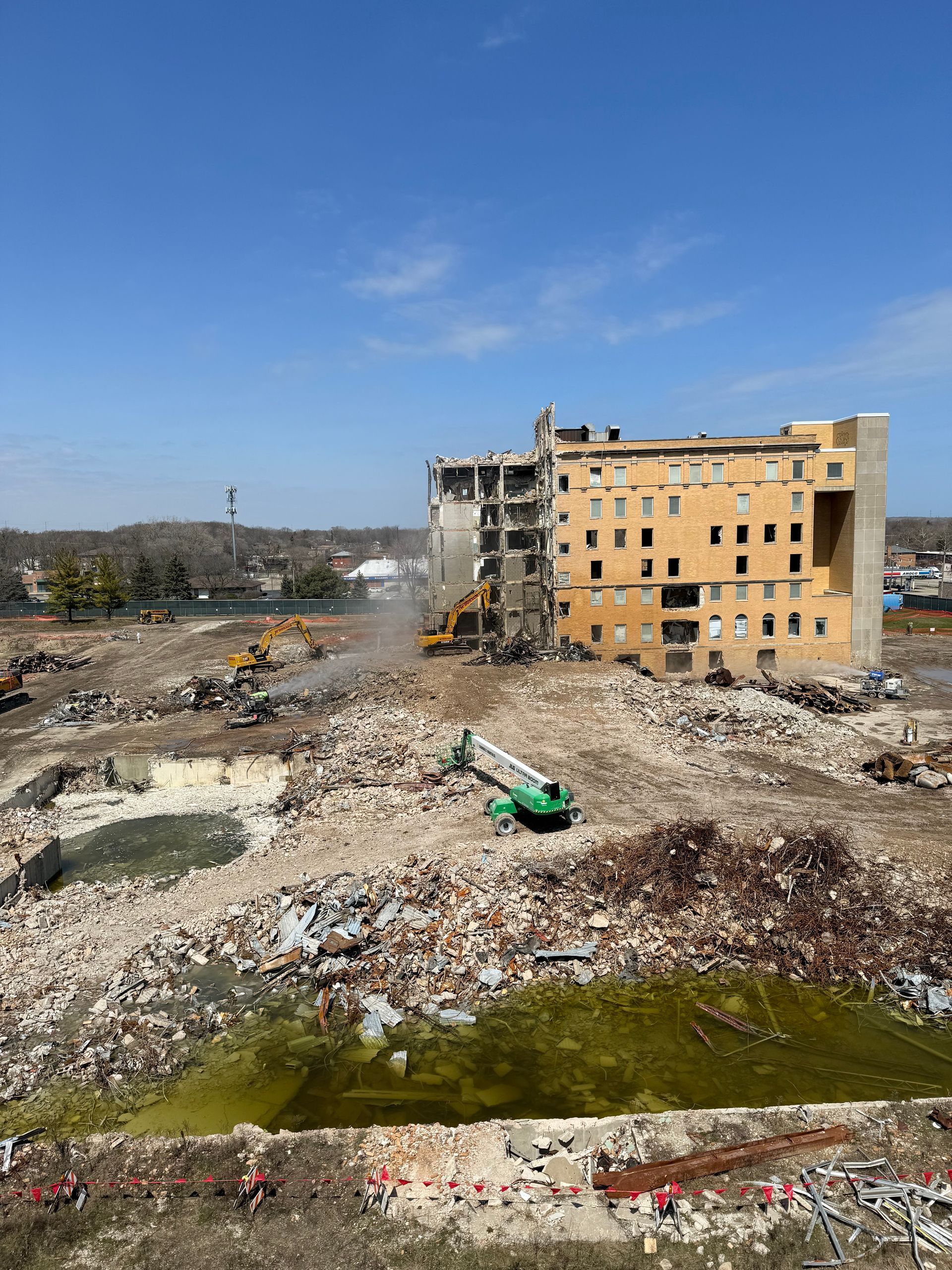 McDonaugh Construction demolishing an old hospital in Chicago, IL. 