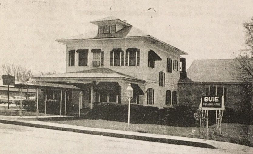 Old photo that shows funeral home for Buie Funeral Home.. Part of the history for Cole Funeral Homes.