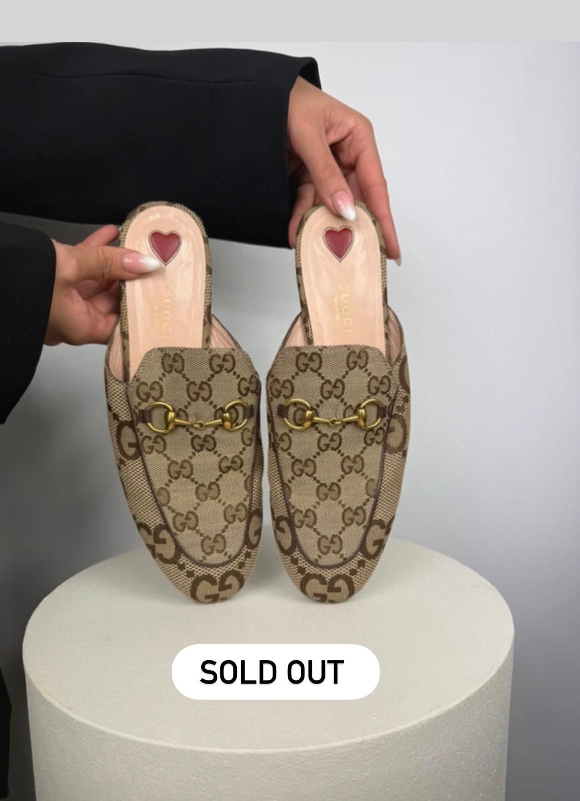 Gucci  loafers Princetown-muiltjes in GG Canvas