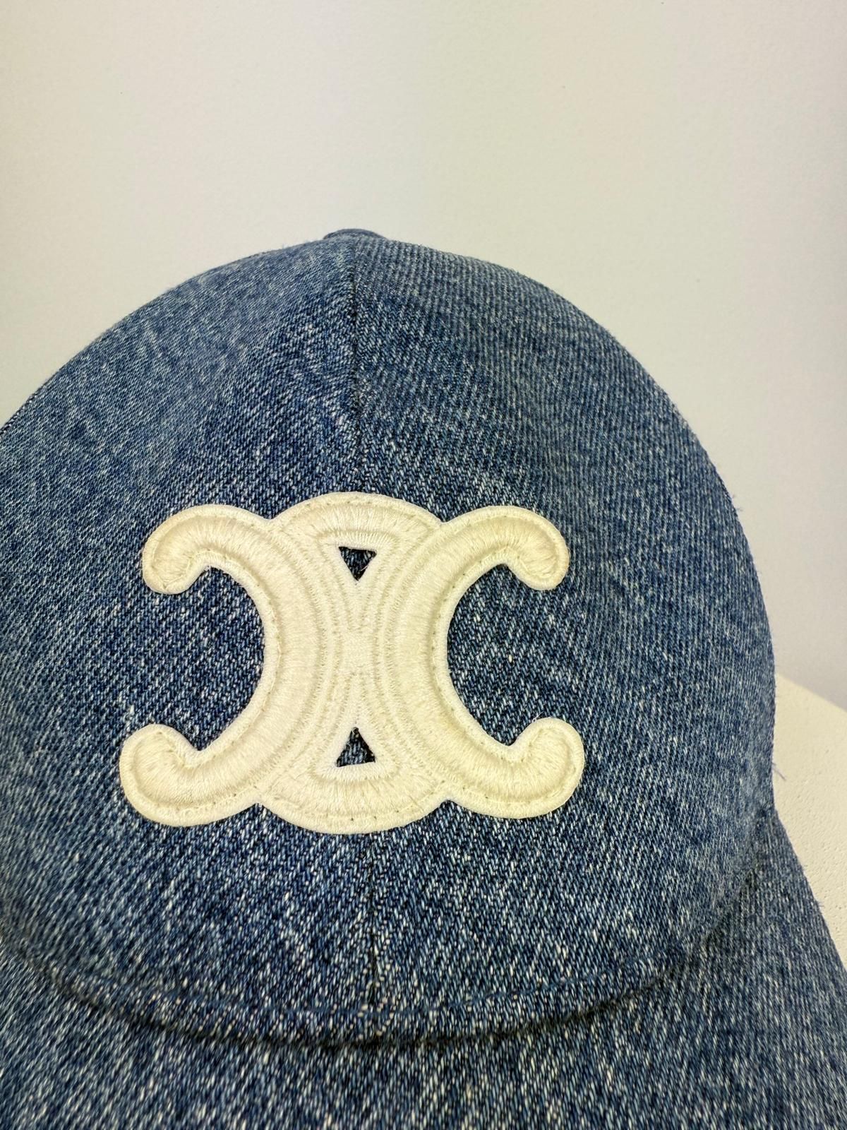 Celine Triomphe Baseballpet in Denimkleur