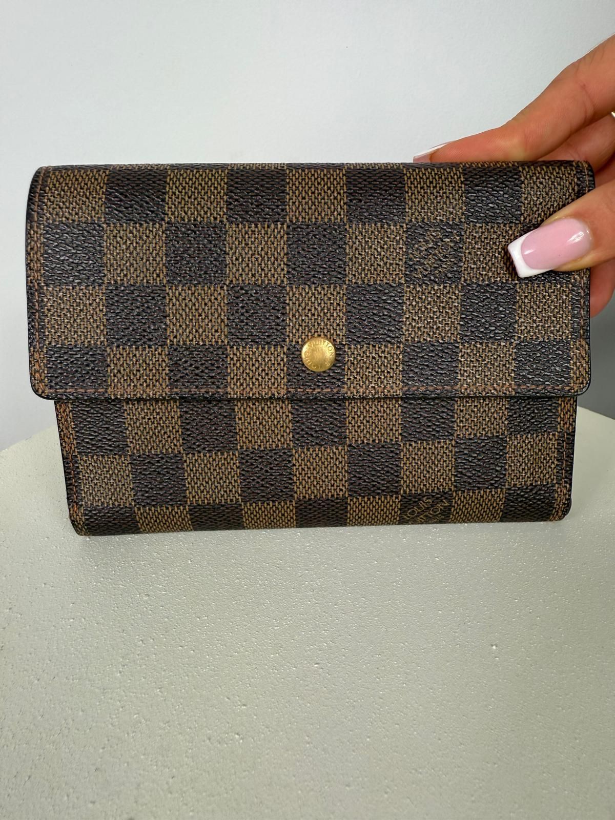 Louis Vuitton Portemonnee Medium Damier Ebene Canvas