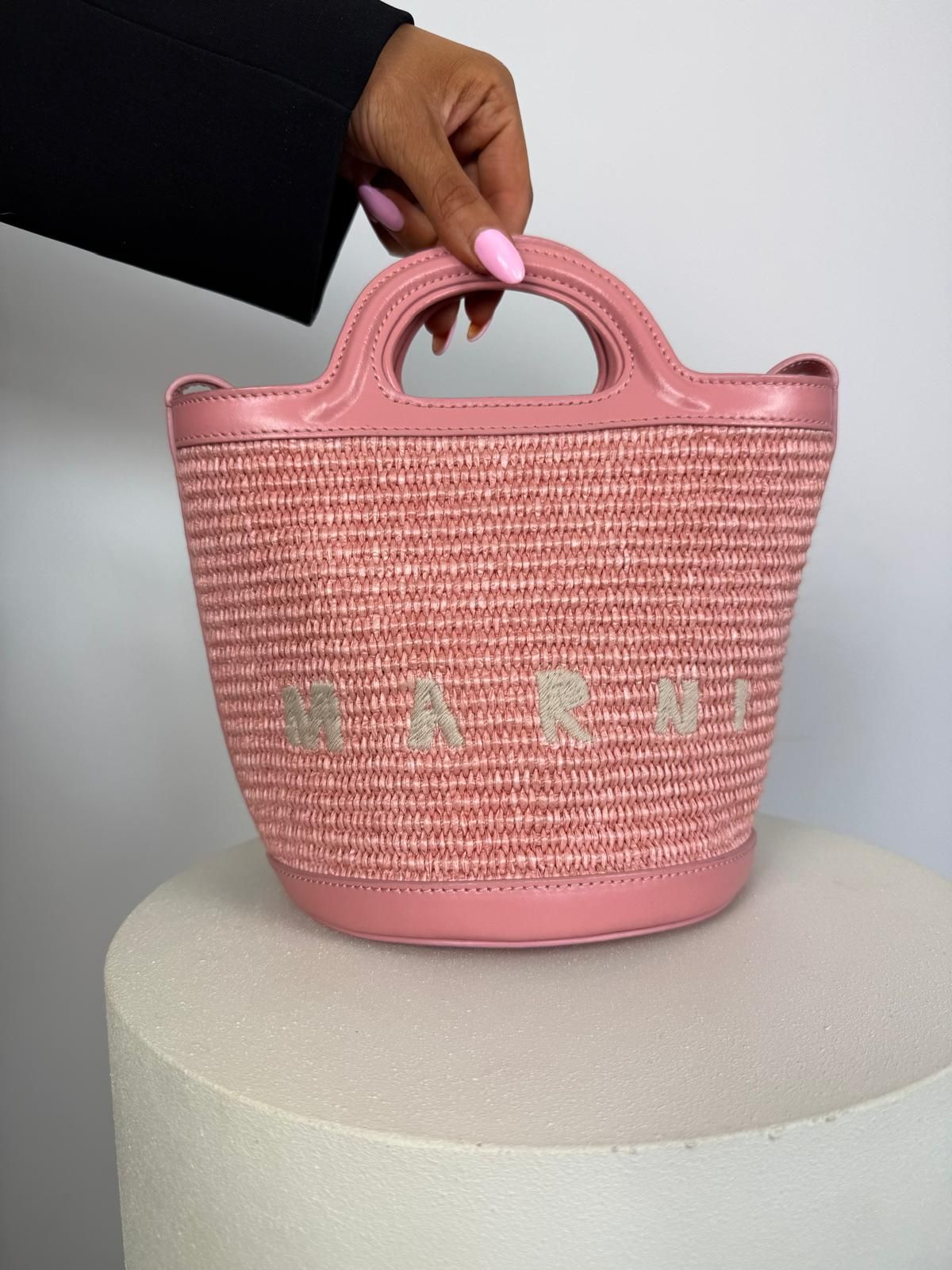 Marni Mini Tropicalia Woven Bucket Bag