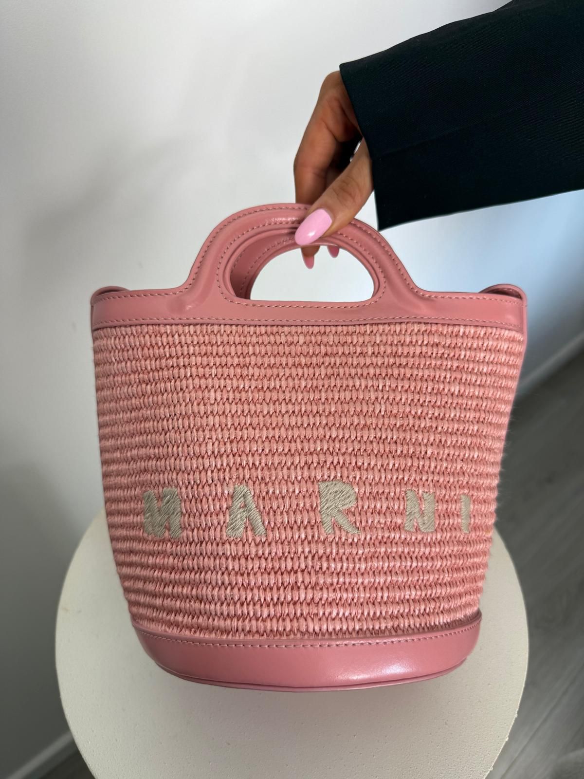 Marni Mini Tropicalia Woven Bucket Bag