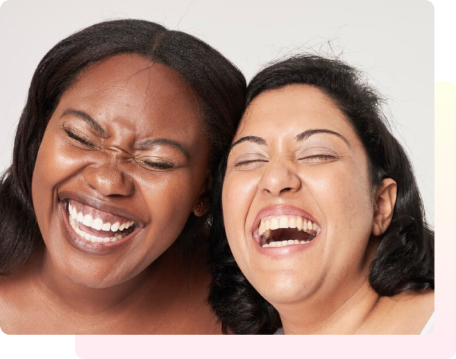 Smiling person holding a scale and an apple, with a weight loss chart showing a goal of 125 lbs.