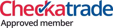A checkatrade approved member logo on a white background