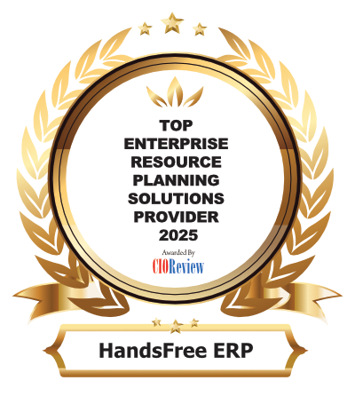 Top enterprise resource planning solutions provider award for handsfree erp