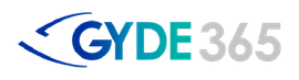 The logo for gyde 365 is blue and gray on a white background.