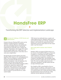 HandsFree ERP page, green heading and text on white background.