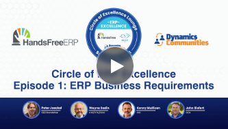 A video titled circle of excellence episode 1 : erp business requirements