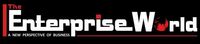 The Enterprise World logo on a black background. White text with a red accent and globe.