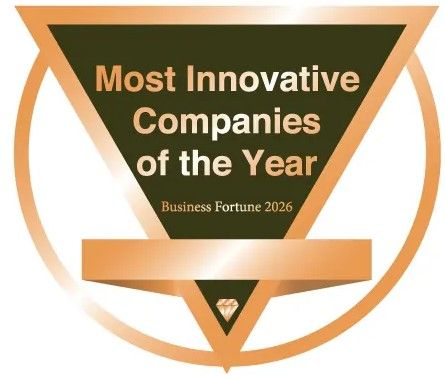 Certificate for Kati Hvidtfeldt, Chief Operating Officer. Gold accents on black background. Photo of woman. 