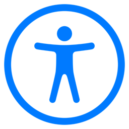 A blue icon of a person in a blue circle