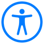 A blue icon of a person in a blue circle