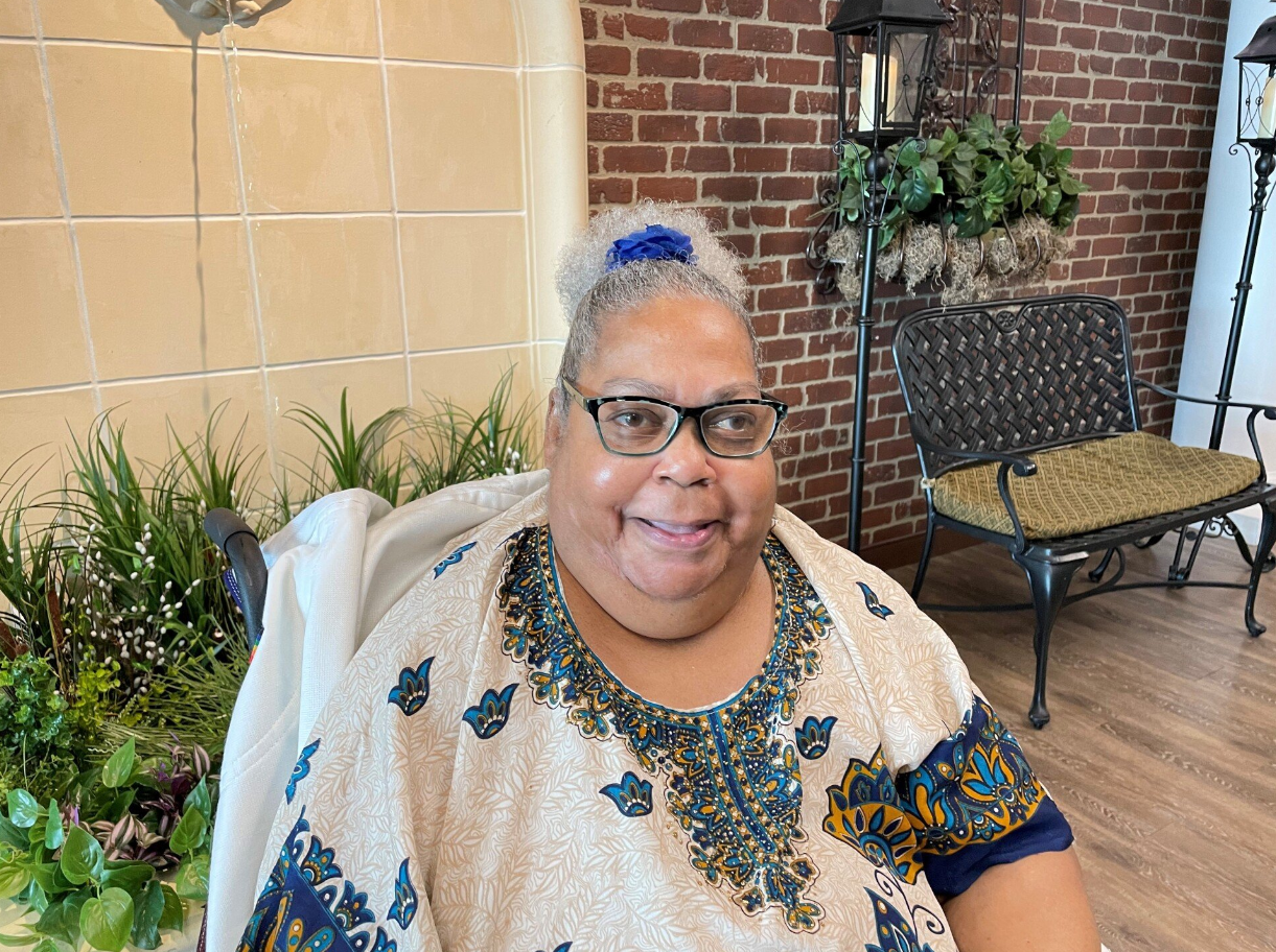 Senior woman on an elliptical