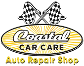 Logo for Demo Auto Repair: text with a gear icon, red and navy colors.