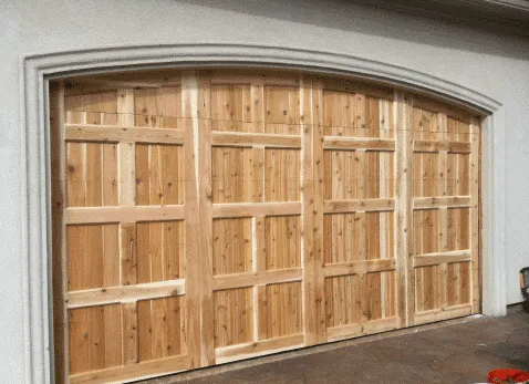 Arched Top Custom Garage Door - Natural
