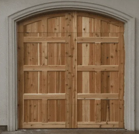 Arched Top Custom Garage Door - Natural