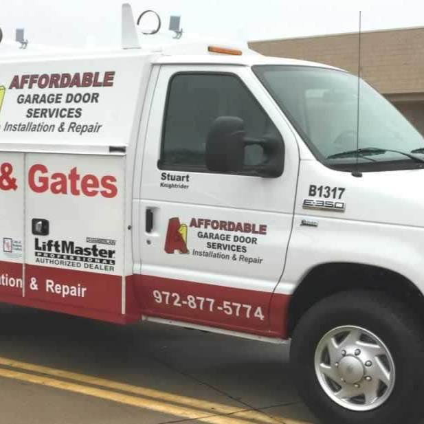 Service technician repairing garage door opener