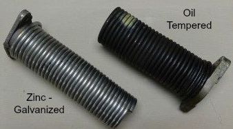 Zinc galvanized garage door spring vs oil tempered garage door spring
