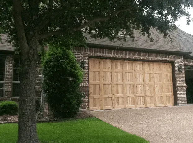 Custom cedar wood garage door