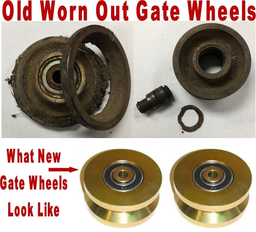 Old worn out electric Gate wheels