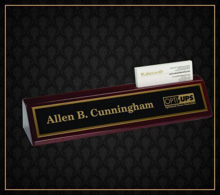 A name plate with the name allen b. cunningham on it