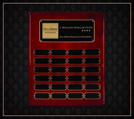 A plaque that says 1 billion dollar club on it