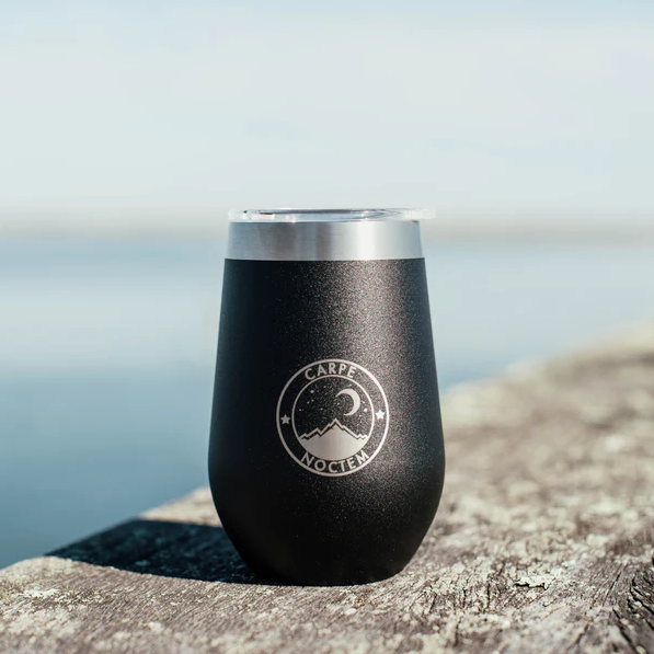 The Carpe Life - Carpe Noctem Wine/Whiskey Tumbler - Black 12oz