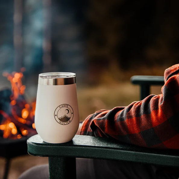 The Carpe Life - Carpe Noctem Wine/Whiskey Tumbler - White 12oz