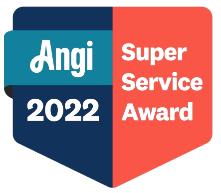 The logo for the angi super service award for 2022.