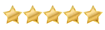 A row of gold stars on a white background.
