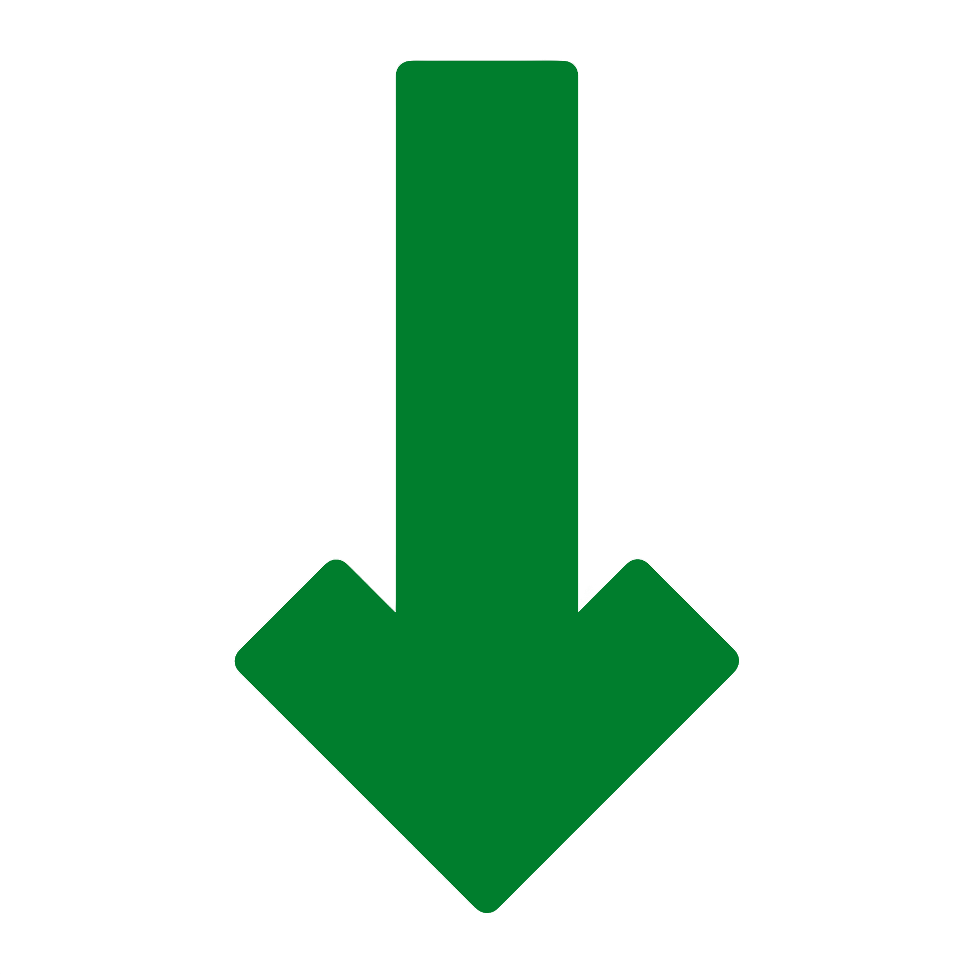 Green downward arrow.