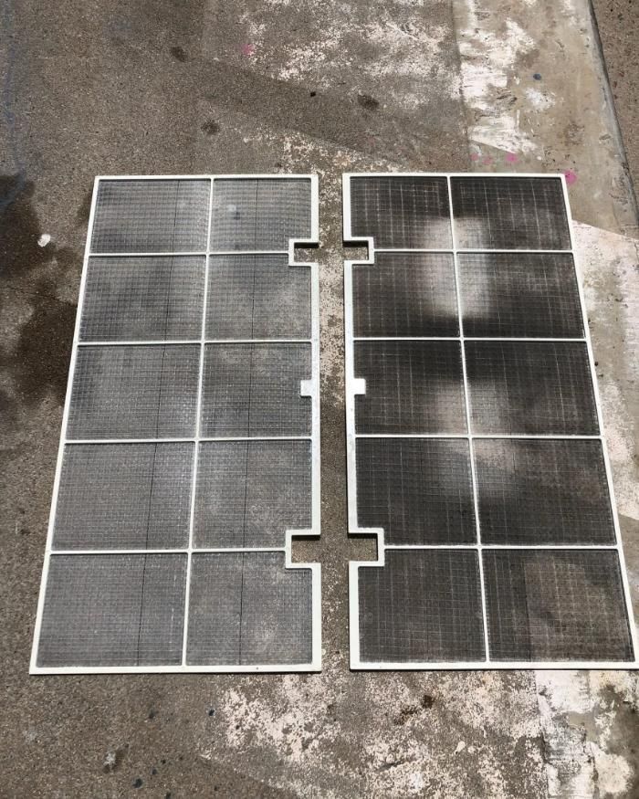 Two Dirty Screens Are Sitting on A Concrete Surface — Staub Air in Garbutt, QLD