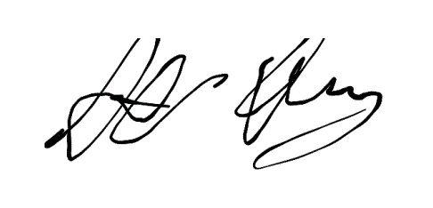 A close up of a person 's signature on a white background.