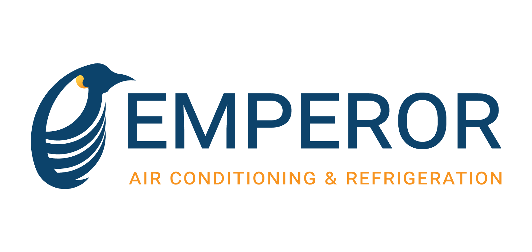Logo for Emperor Air Conditioning & Refrigeration featuring a penguin icon and company name.