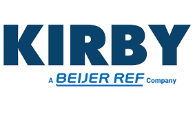 Logo for KIRBY, a BEIJER REF company. Blue text on white background.