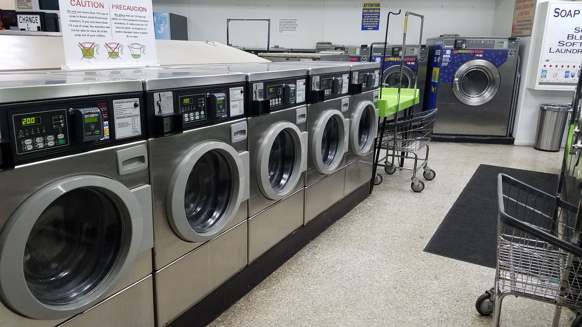 Coin operated washing machines